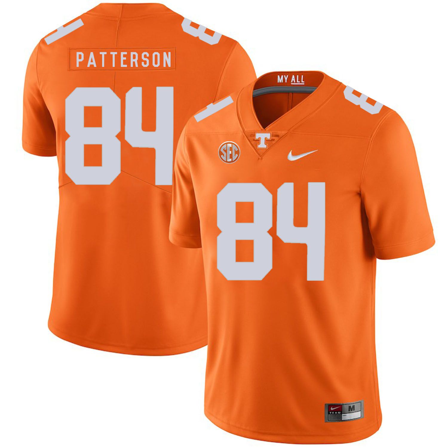 Men Tennessee Volunteers 84 Patterson Orange Customized NCAA Jerseys